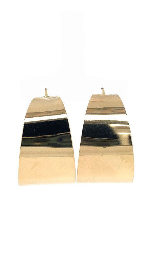 Vintage 12K Gold Smooth Hoop Earrings
